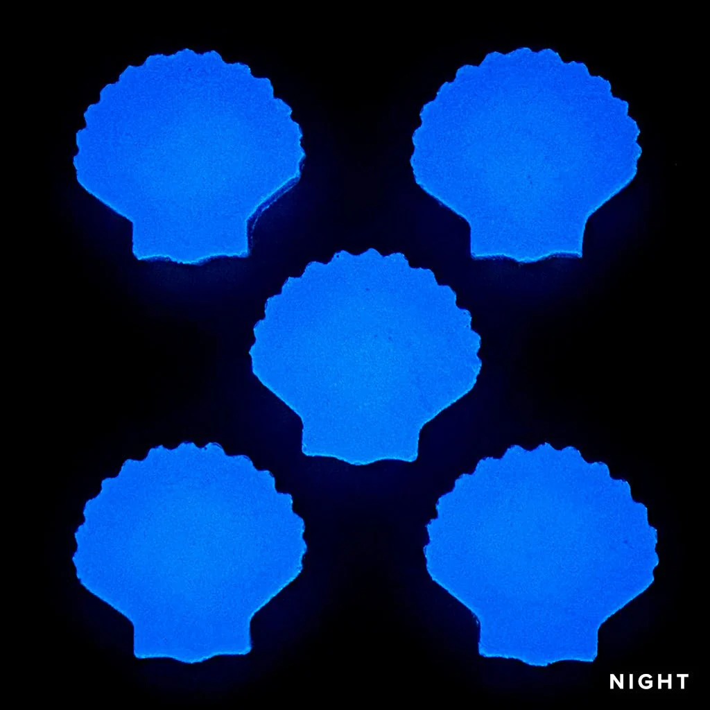 2" Mini Scallop Shells - Glow in the Dark Pool Mosaics - Image 3