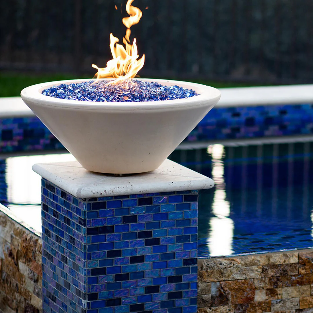 Cazo 24" Round Fire Bowl - GFRC Concrete - Fire Feature - Image 3