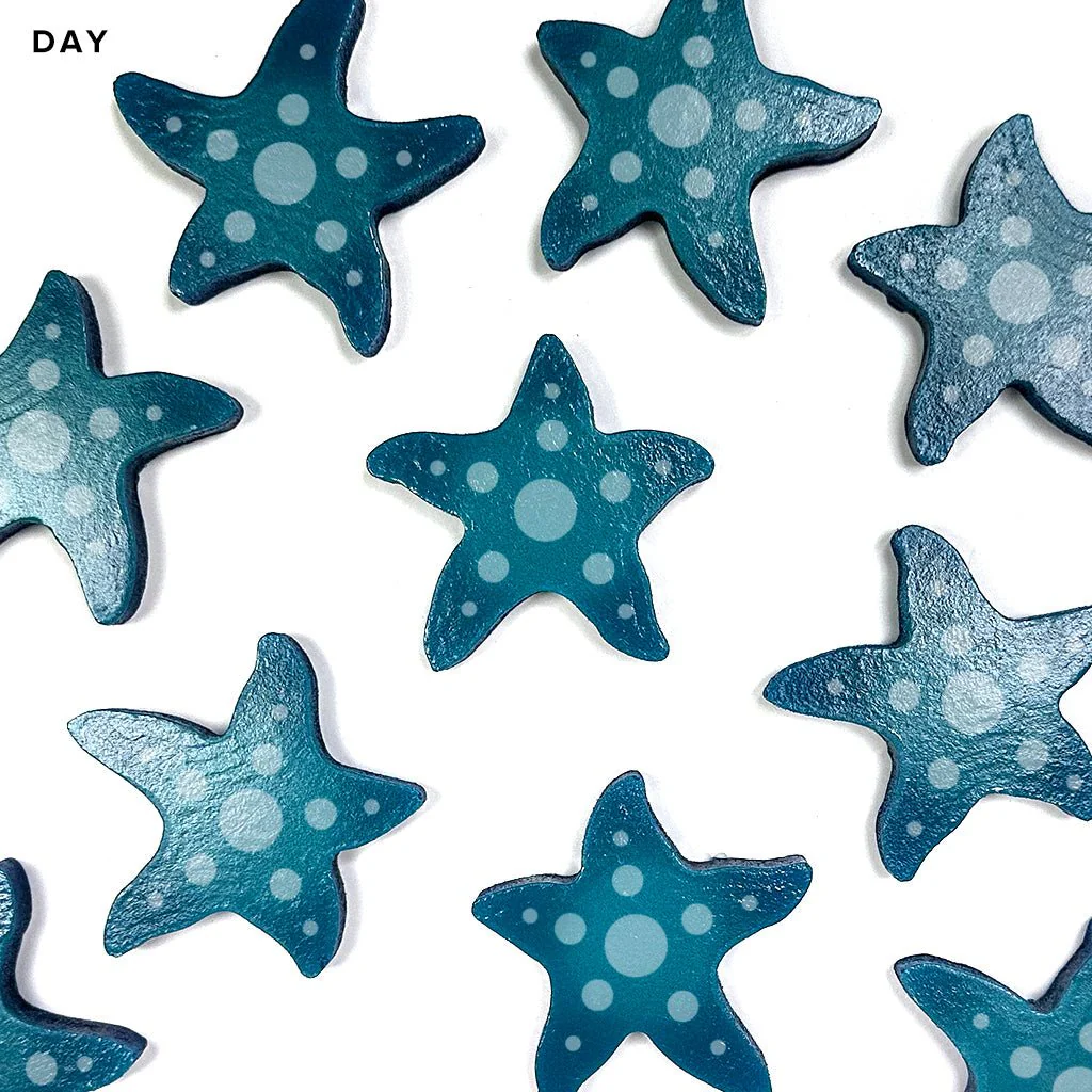 3" Dotted Mini Starfish - Glow in the Dark Pool Mosaics - Image 2