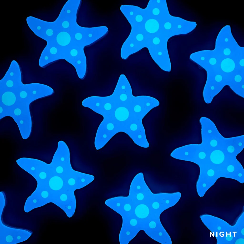 3" Dotted Mini Starfish - Glow in the Dark Pool Mosaics - Image 3