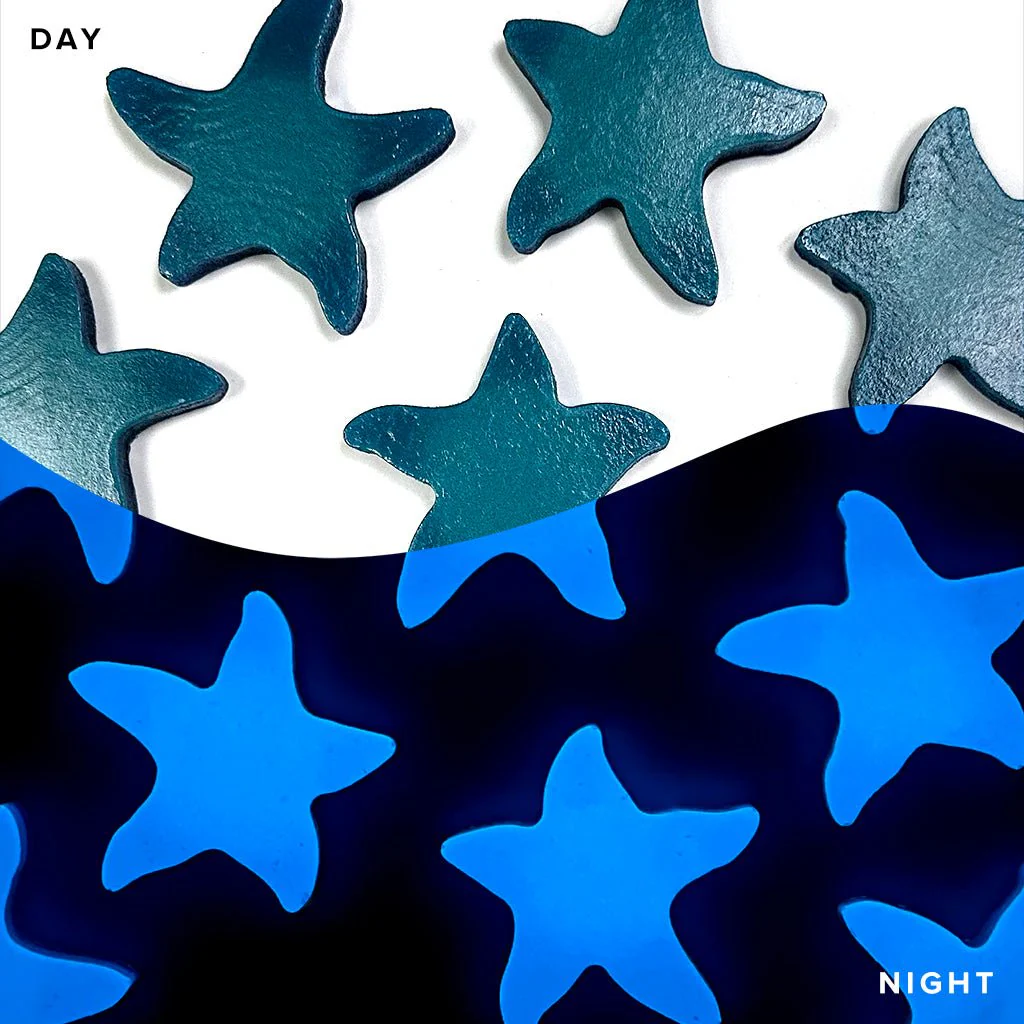 3" Mini Starfish - Glow in the Dark Pool Mosaics