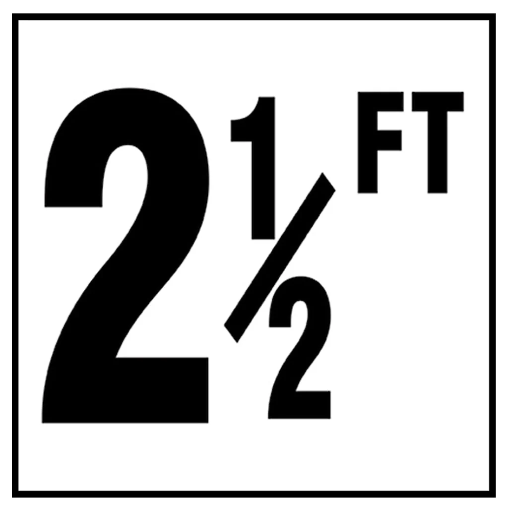 6" x 6" Standard Depth Markers, 4" Numbers with FT - Safety Markers for Pools - Image 6