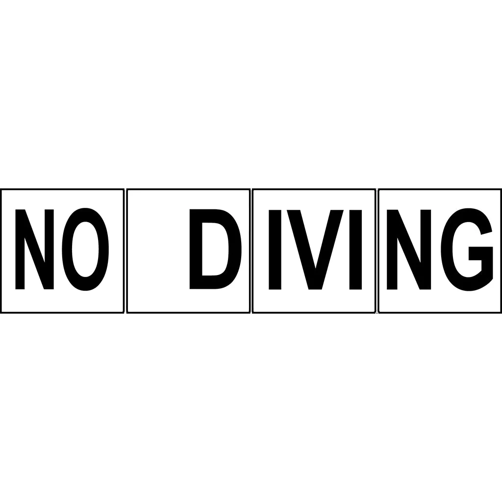 Warning Markers with 4" Font - Safety Markers for Pools - Image 2