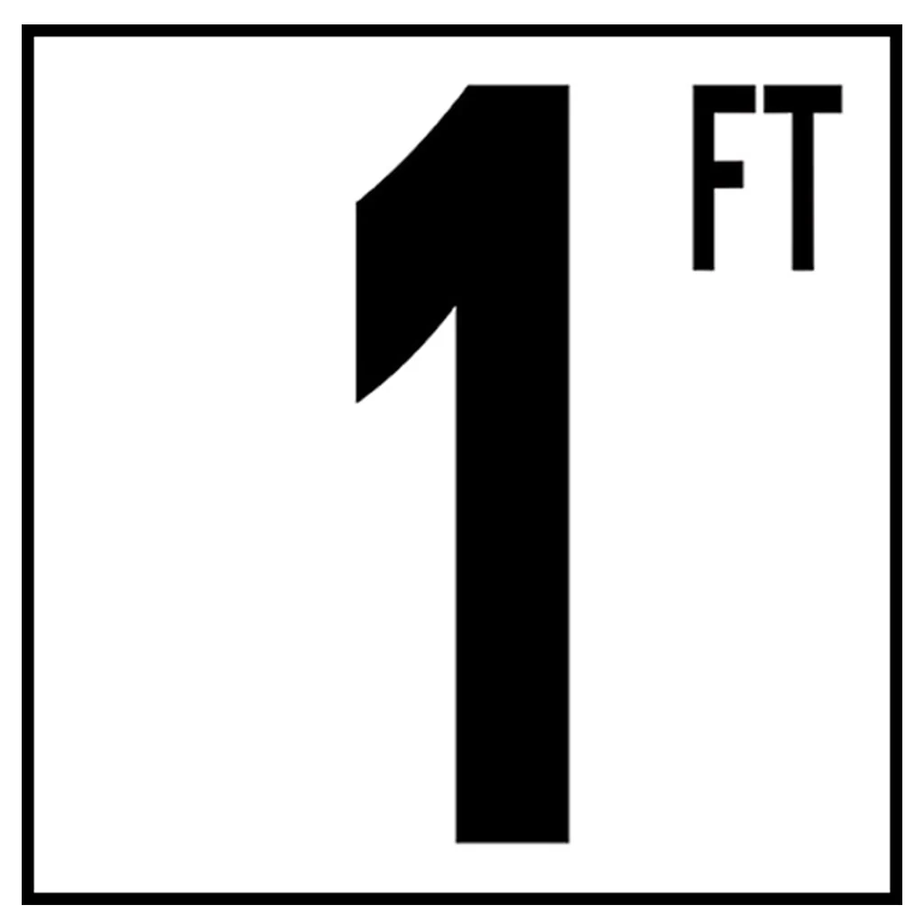 6" x 6" Standard Depth Markers, 5" Numbers with FT - Safety Markers for Pools - Image 3