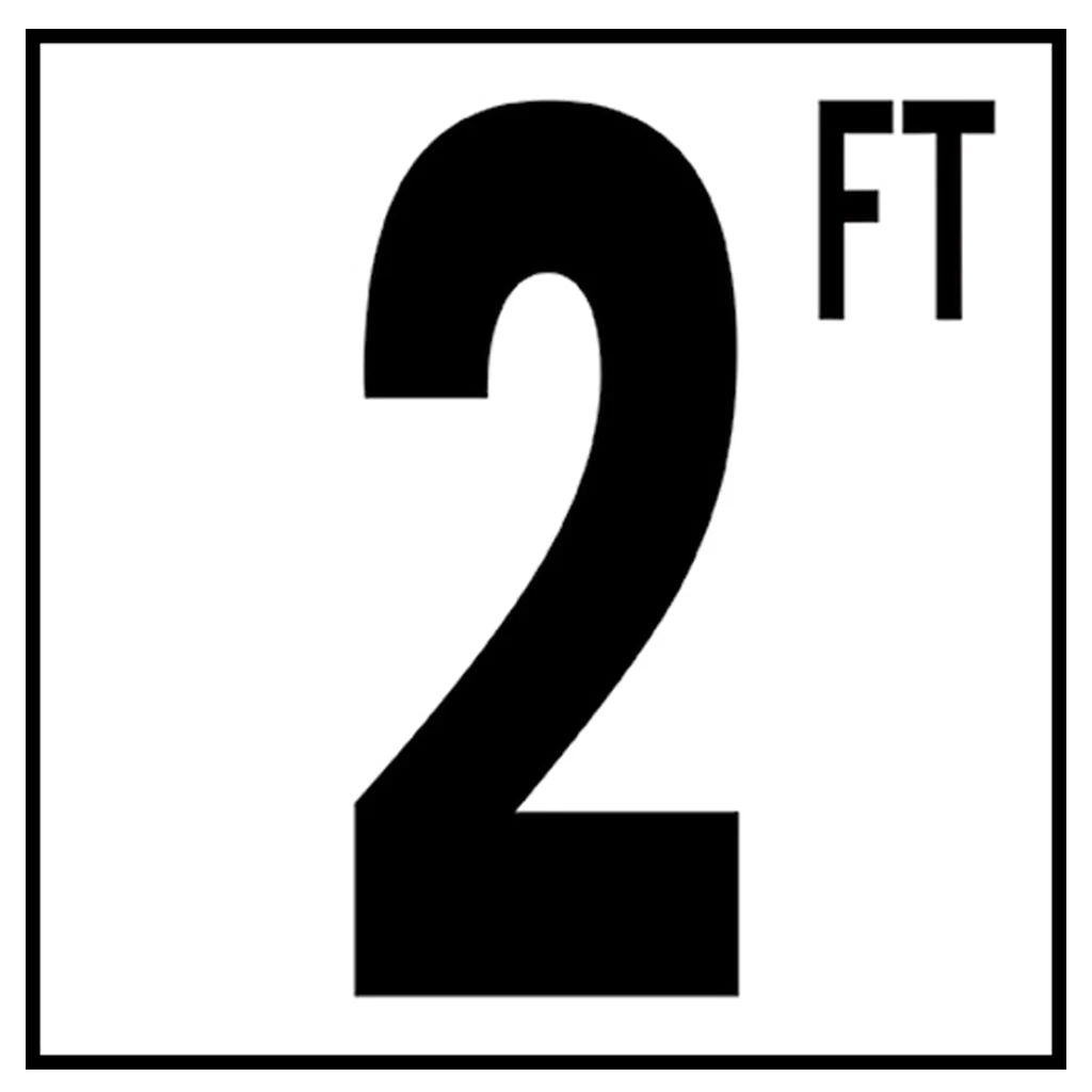 6" x 6" Standard Depth Markers, 5" Numbers with FT - Safety Markers for Pools - Image 5