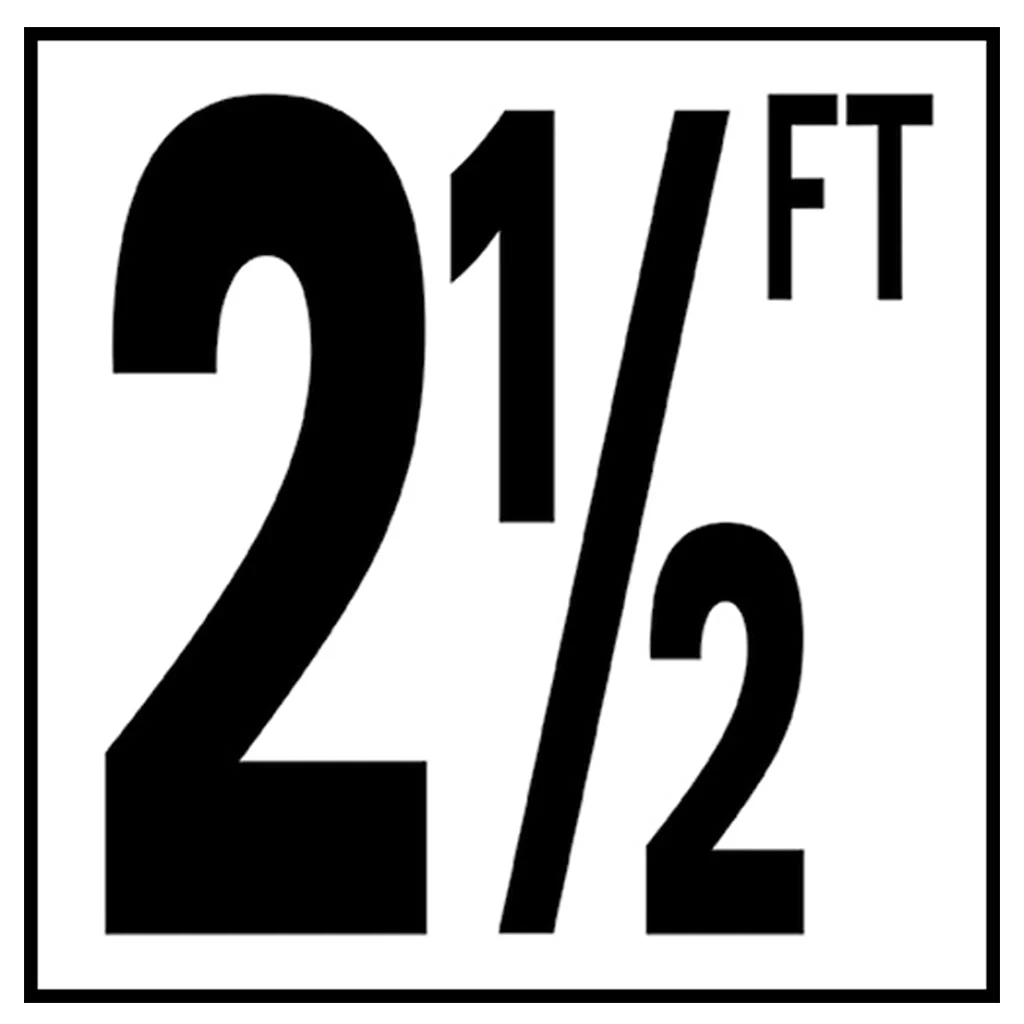 6" x 6" Standard Depth Markers, 5" Numbers with FT - Safety Markers for Pools - Image 6