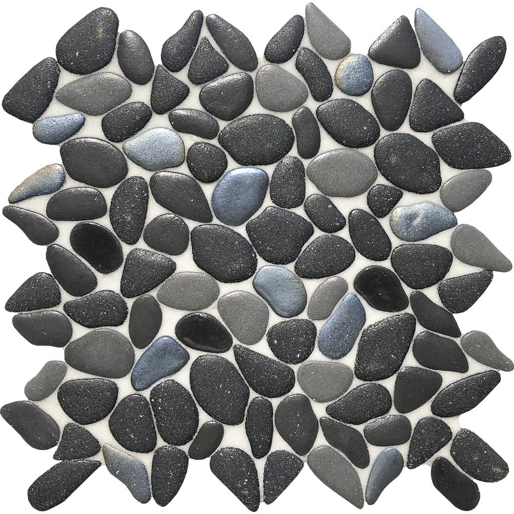 Abyss Black, Random Mosaic - Glass Tile