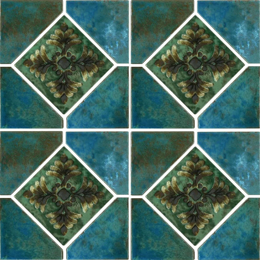 Albi, 6" x 6" Deco - Porcelain Pool Tile