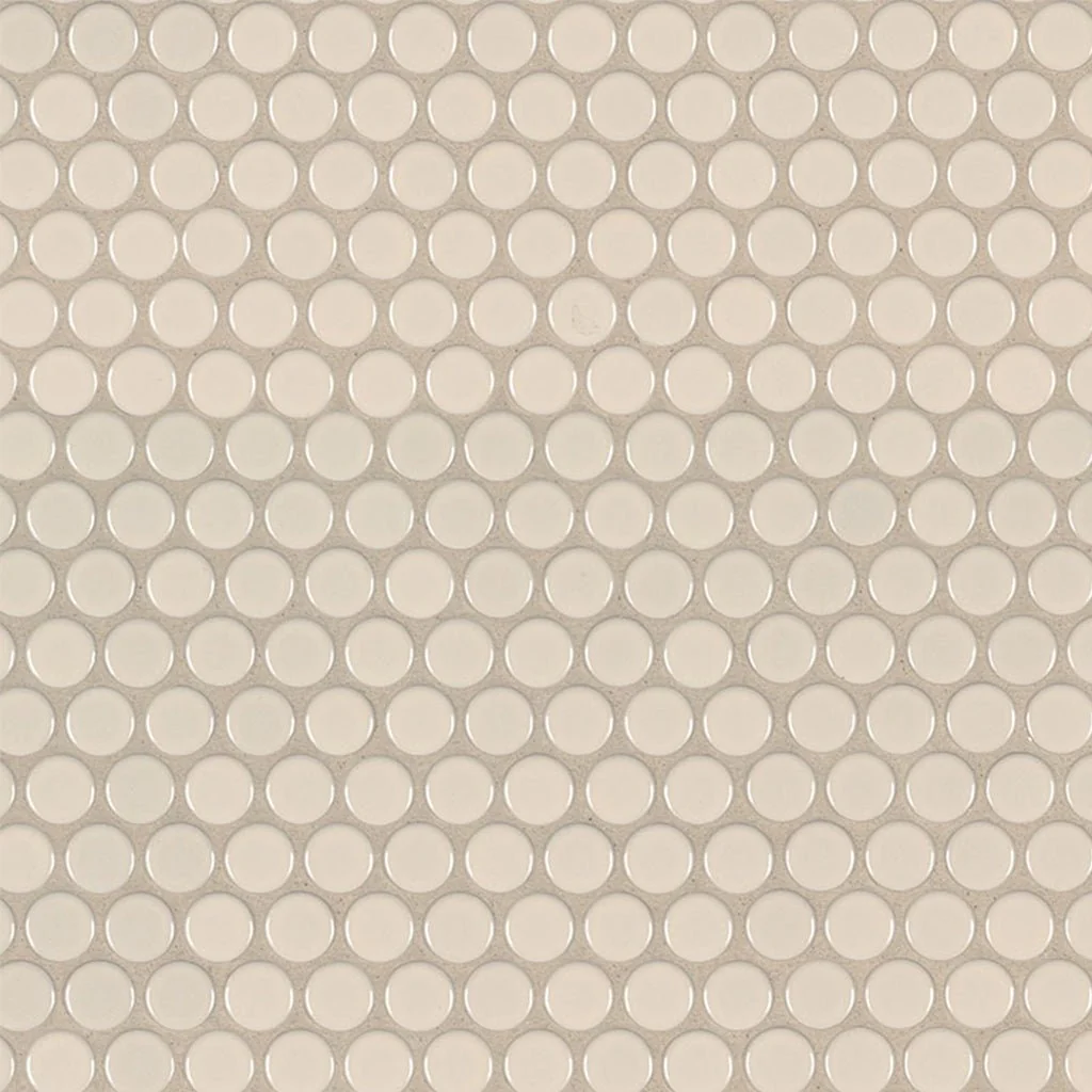 Almond, Penny Round Mosaic - Porcelain Tile