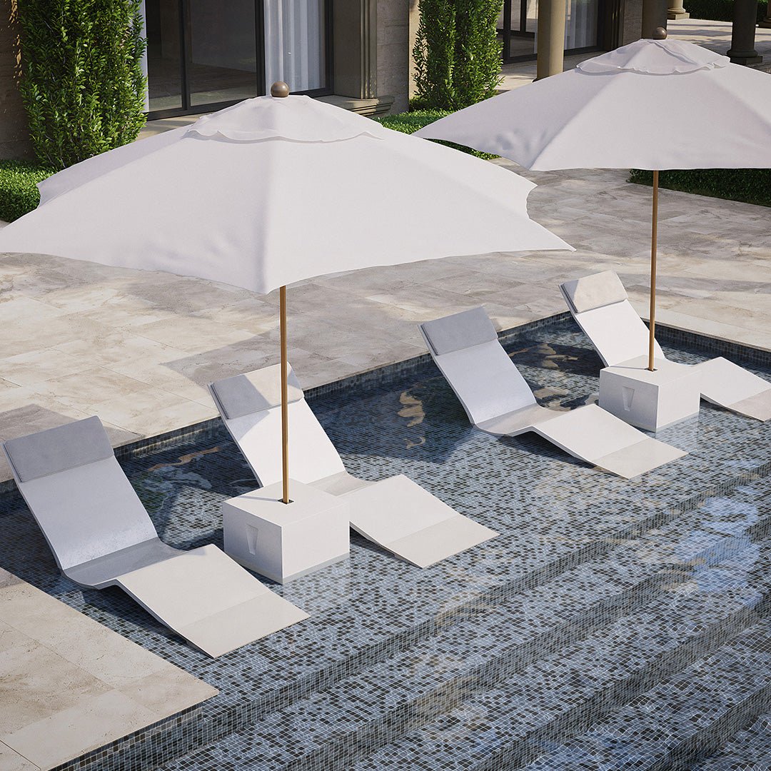 Angle Chaise Lounger (Set of Two) - Luxury Concrete Pool Lounge Chair - Image 2