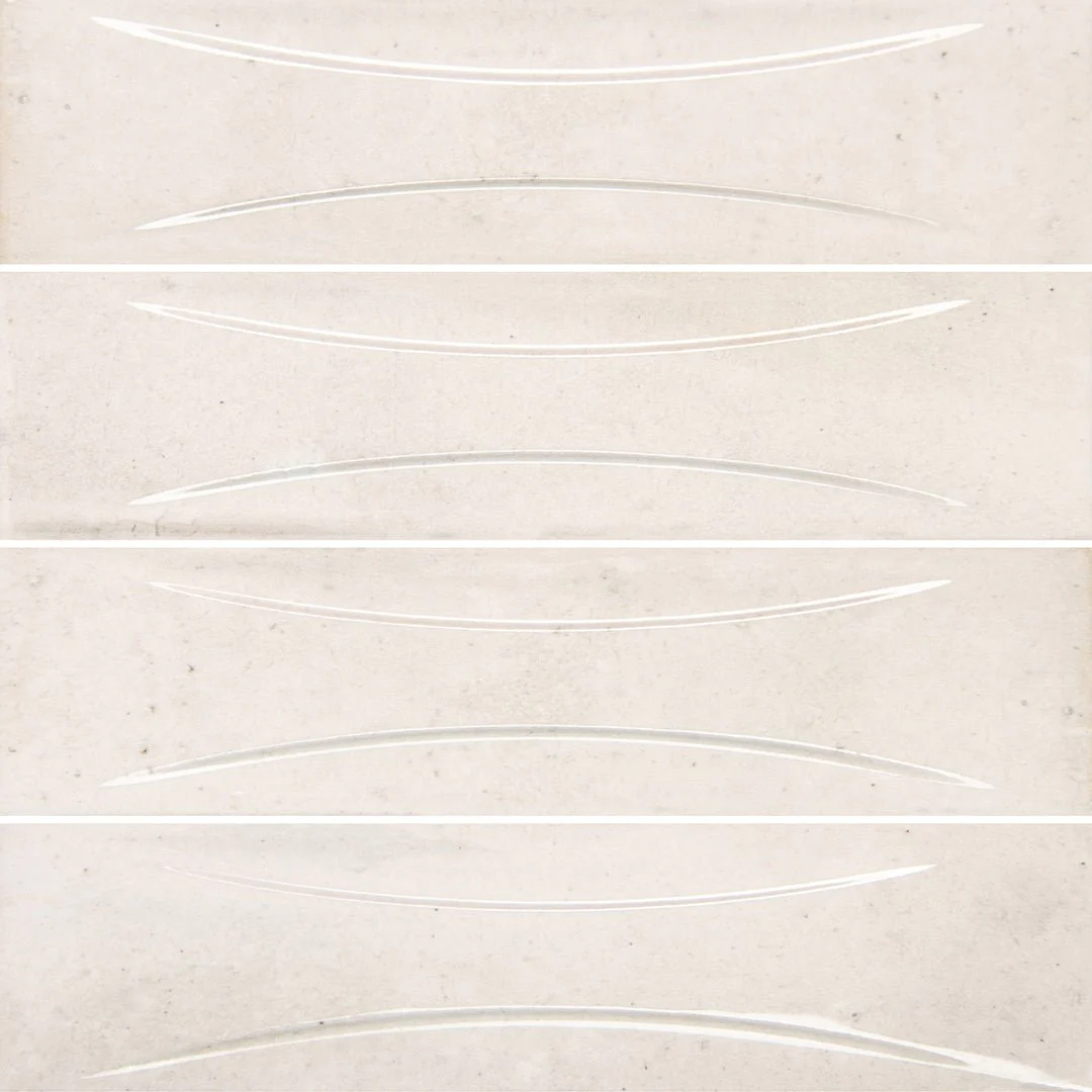 Antique White Relief, 3" x 12" - Porcelain Tile