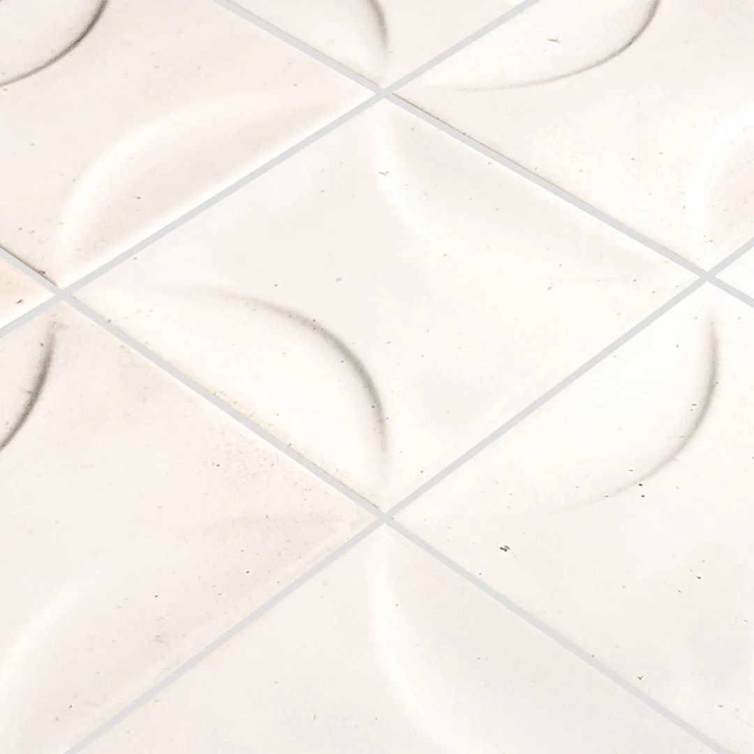 Antique White Relief, 6" x 6" - Porcelain Tile - Image 2