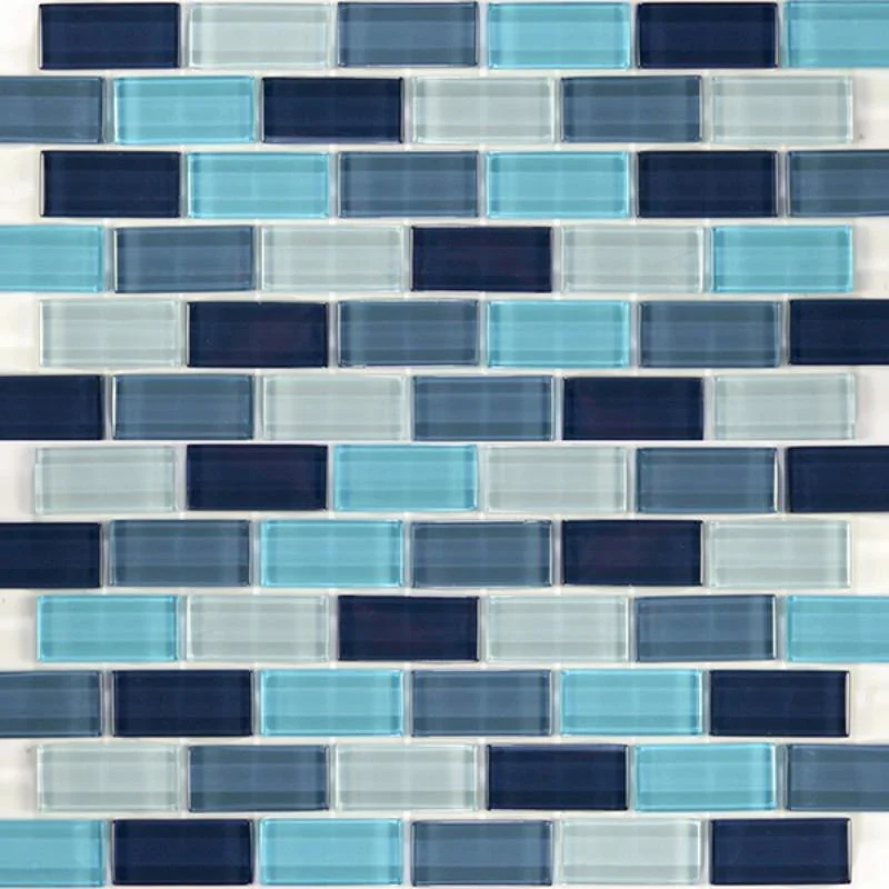 Aqua Blend, 1" x 2" - Glass Tile