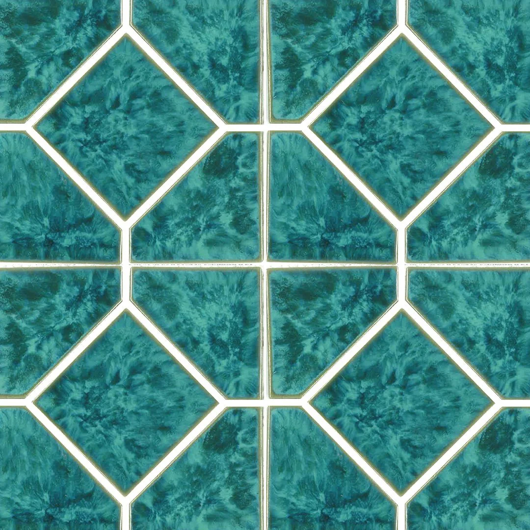 Aquamarine, 6" x 6" Deco - Porcelain Pool Tile
