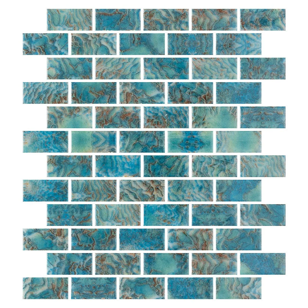 Arrecife Green, 1" x 2" - Glass Tile