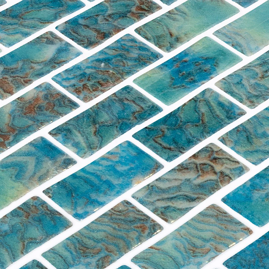 Arrecife Green, 1" x 2" - Glass Tile - Image 2