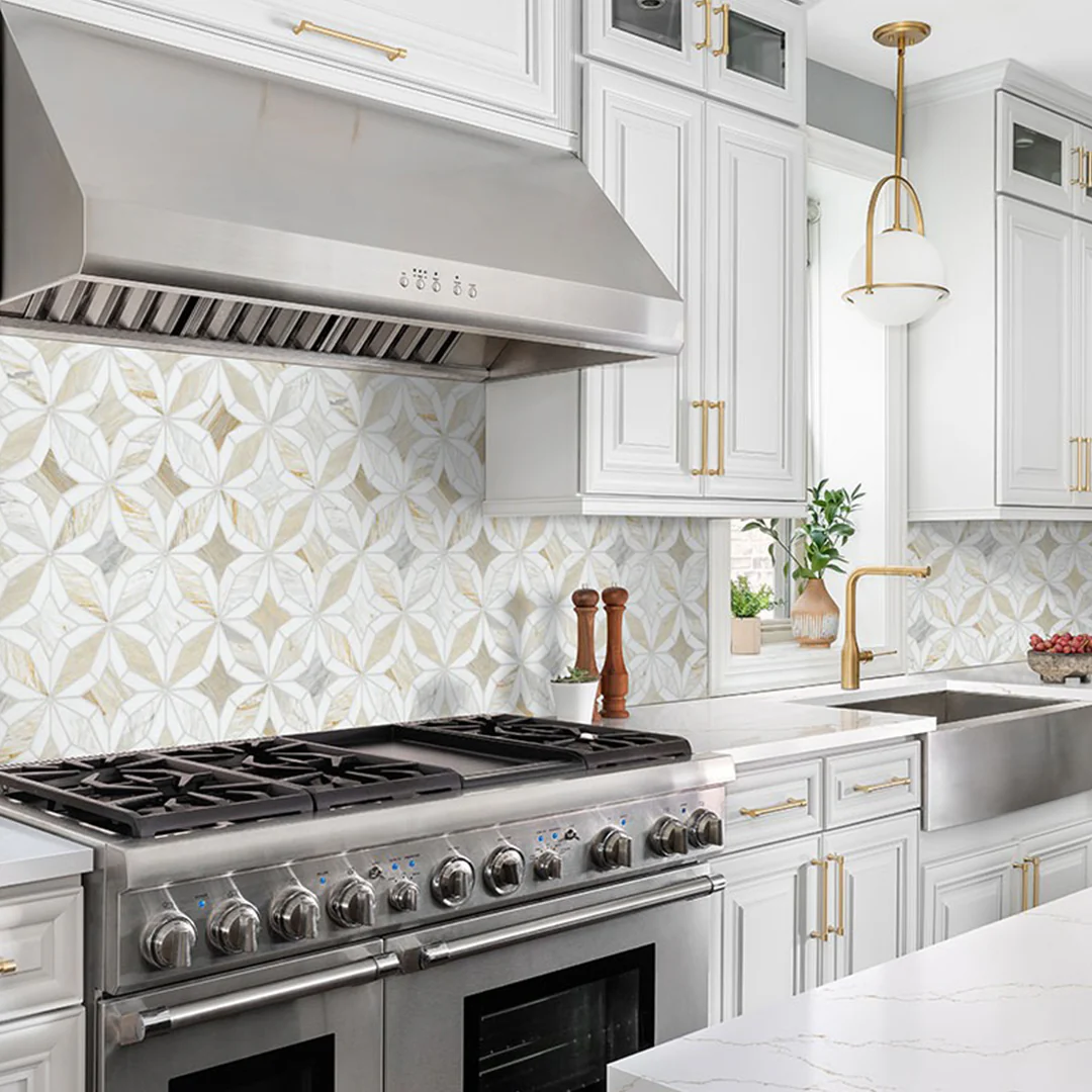 Athena Gold Estrella Polished Mosaic - Stone Tile - Image 8