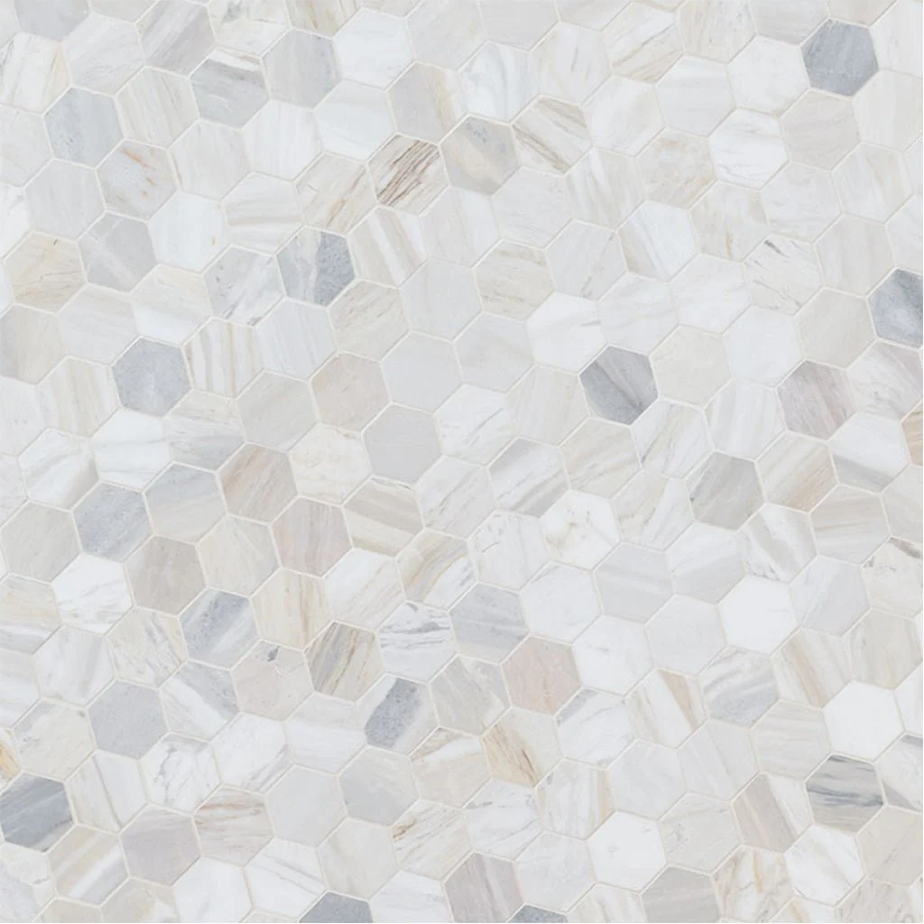 Athena Gold, Hexagon Mosaic - Stone Tile - Image 3