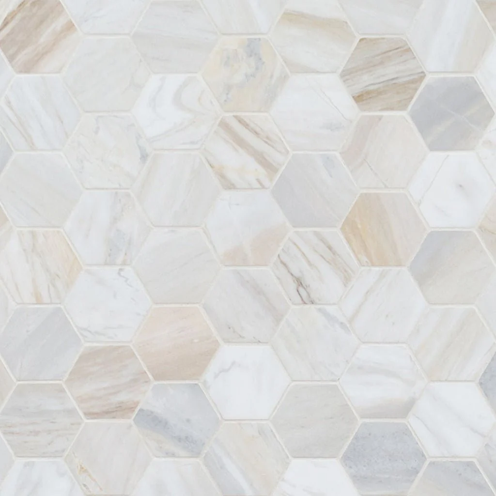Athena Gold, Hexagon Mosaic - Stone Tile - Image 4