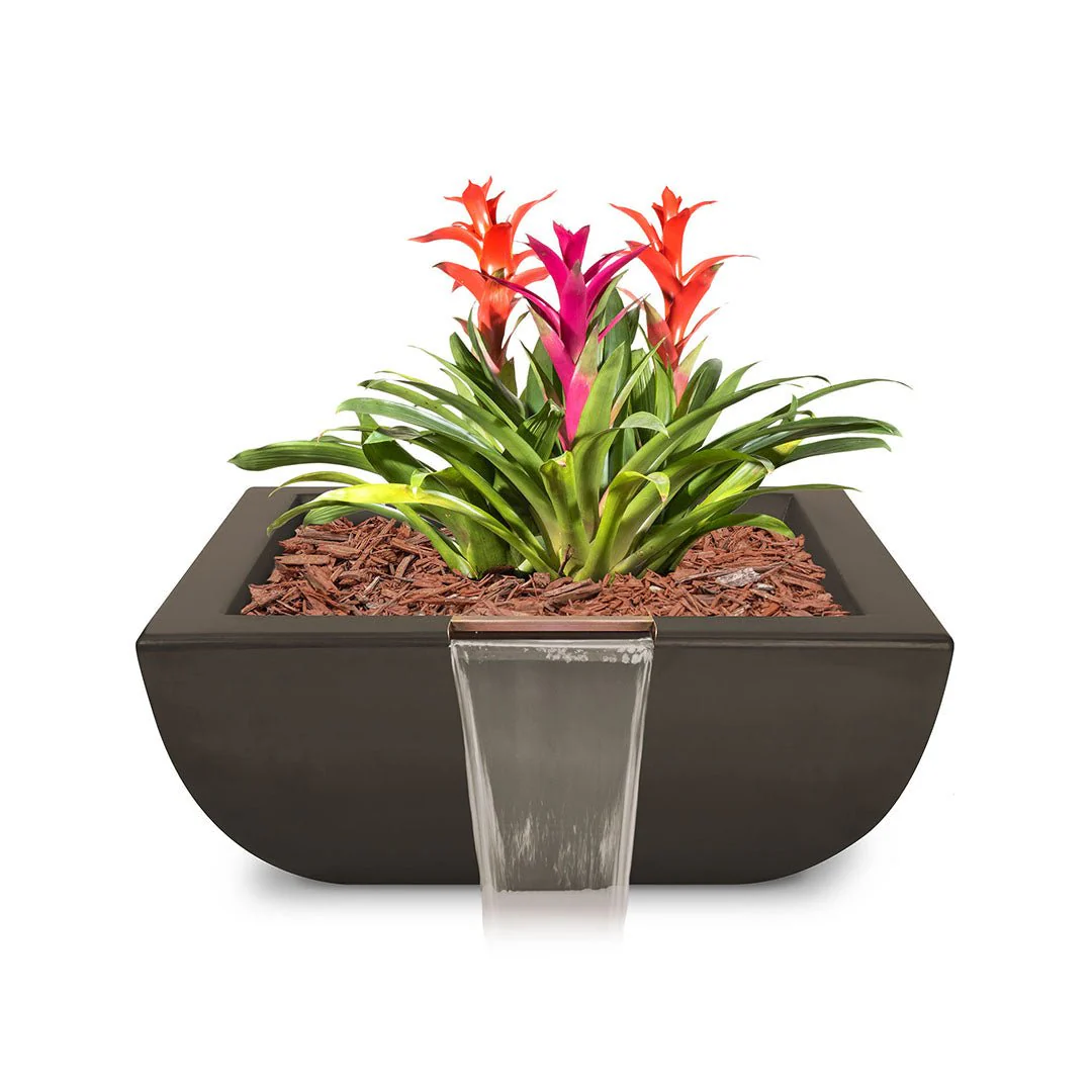 Avalon Square Planter & Water Bowl, GFRC Concrete - Water Feature - Image 5