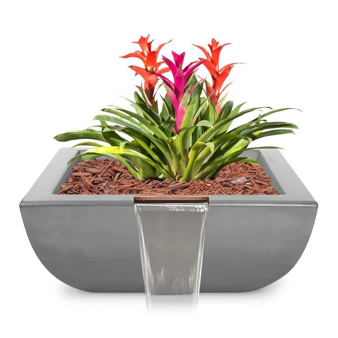 Avalon Square Planter & Water Bowl, GFRC Concrete - Water Feature - Image 7
