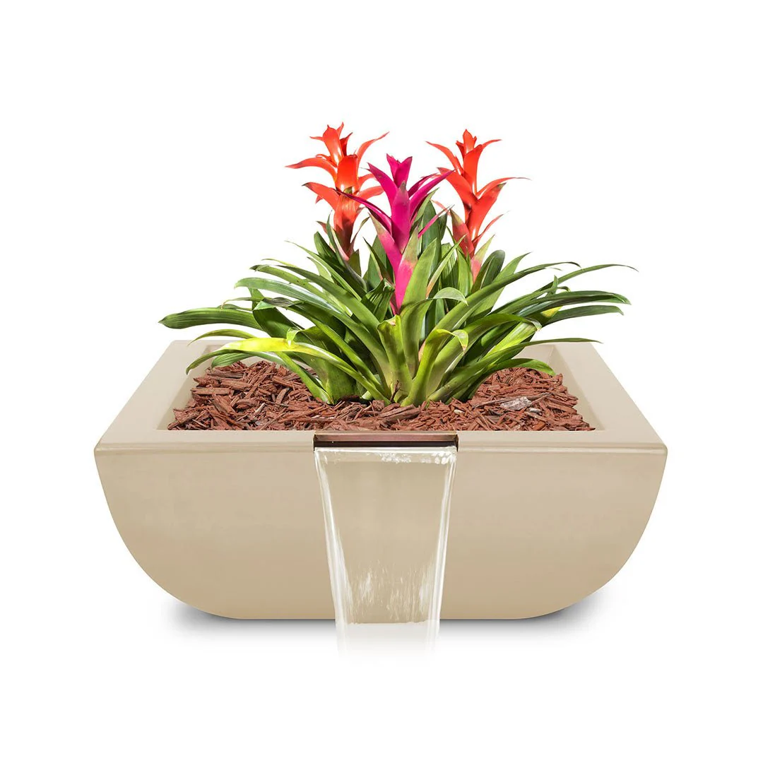 Avalon Square Planter & Water Bowl, GFRC Concrete - Water Feature - Image 8
