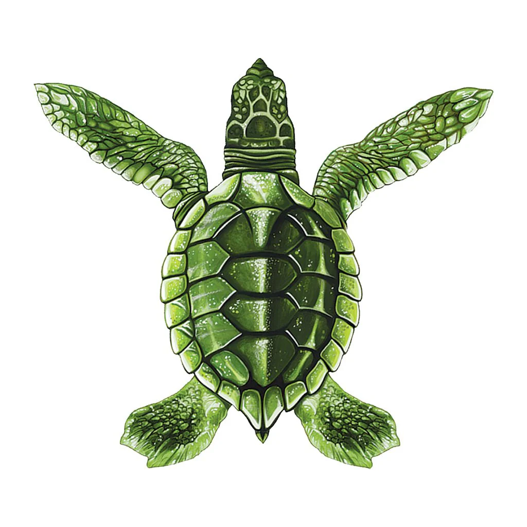 Baby Turtle A - Green - Pool Mosaic