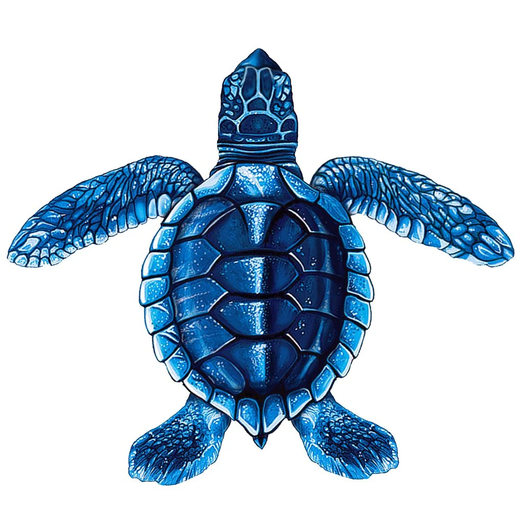 Baby Turtle C - Blue - Pool Mosaic