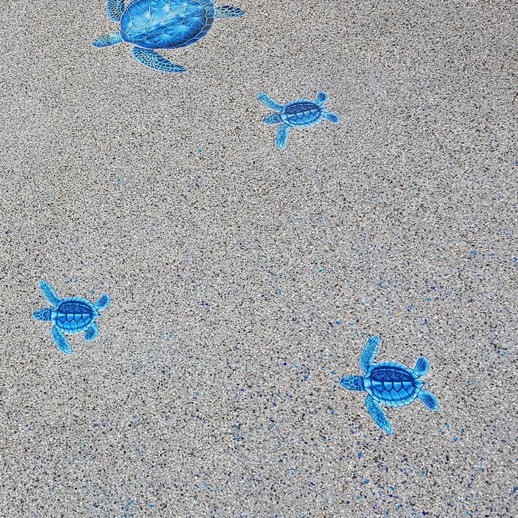 Baby Turtle C - Blue - Pool Mosaic - Image 2