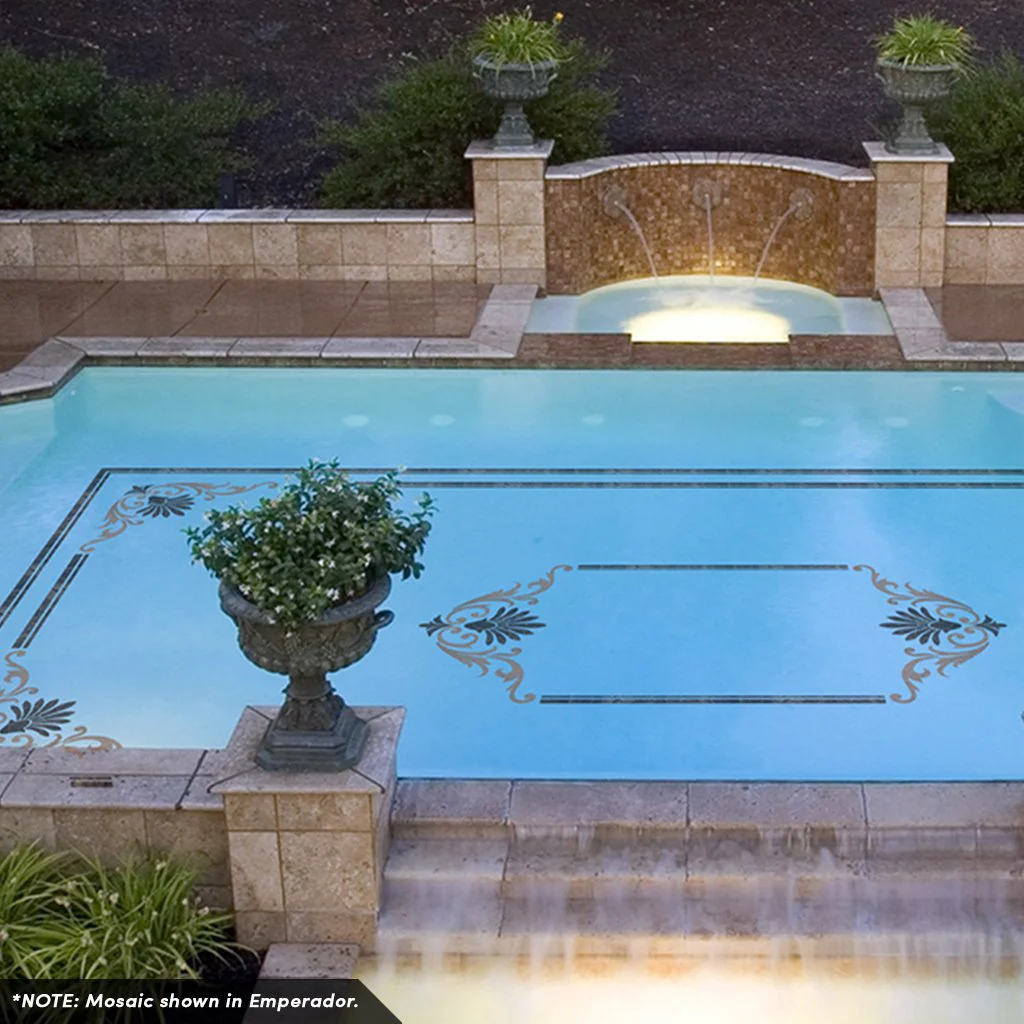 Baroque Border - Blue - Pool Mosaic - Image 2