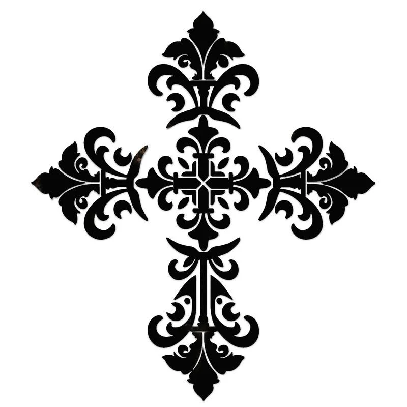 Baroque Cross - Black - Pool Mosaic