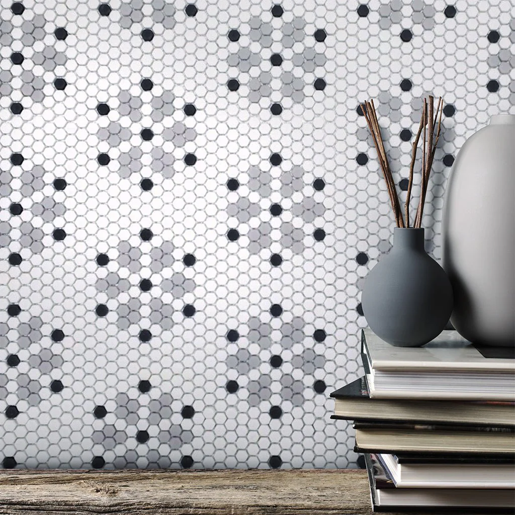 Bayeux Classic, Hexagon Mosaic - Glass Tile - Image 2