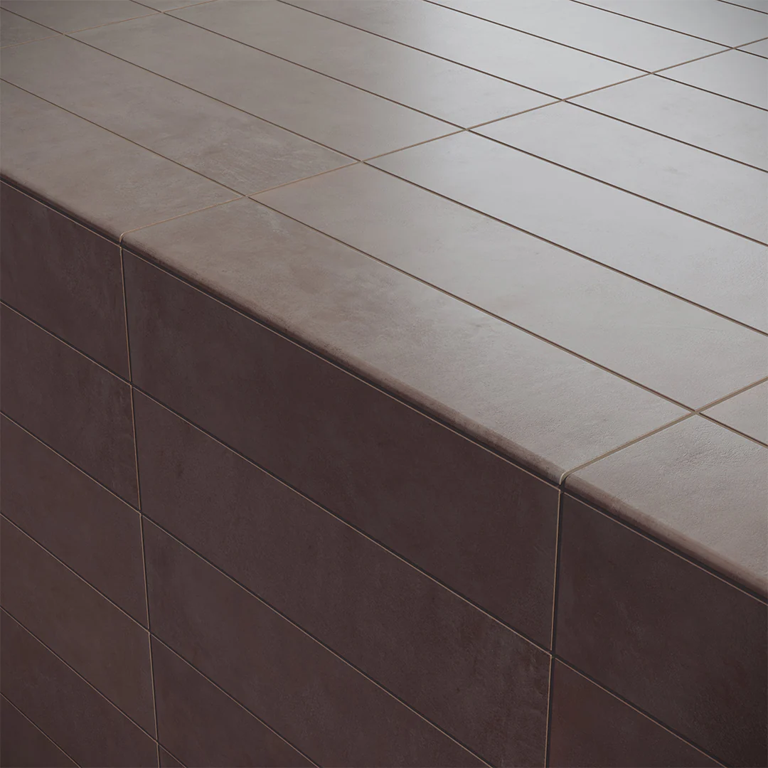 Bayshore Marron Bullnose, 3" x 12" - Porcelain Trim Tile - Image 2