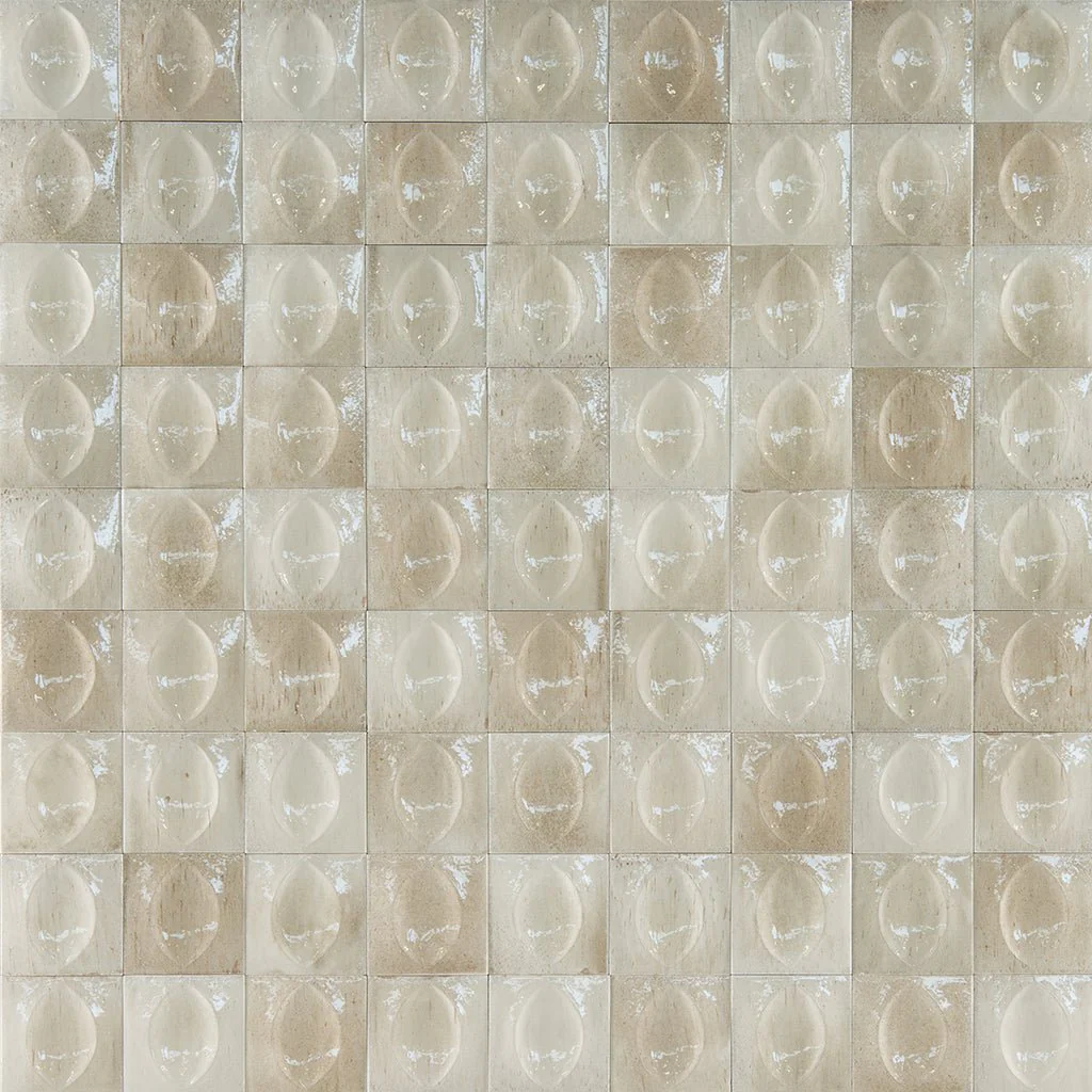 Beige Glossy, 4" x 4" Egg Deco - Porcelain Tile - Image 3