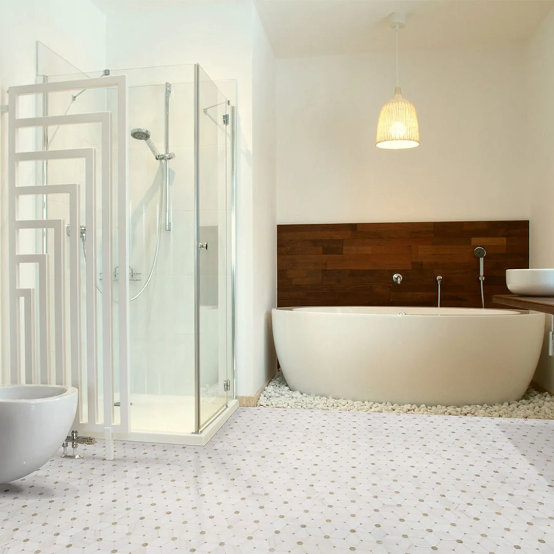 Bianco Dolomite Cecily Pattern - Stone Tile - Image 4