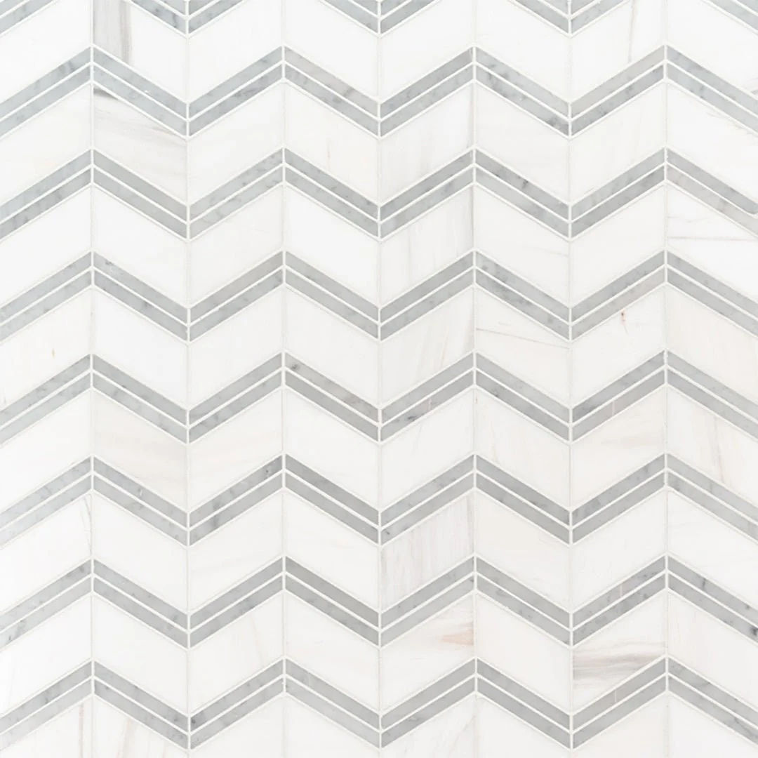 Bianco Dolomite Chevron - Stone Tile - Image 3