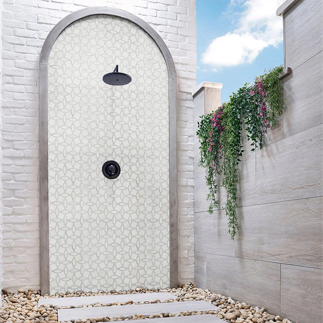 Bianco Dolomite Gridwork - Stone Tile - Image 3