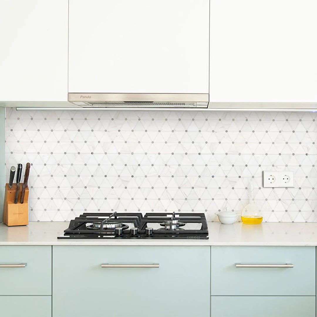 Bianco Dolomite Pinwheel - Stone Tile - Image 2