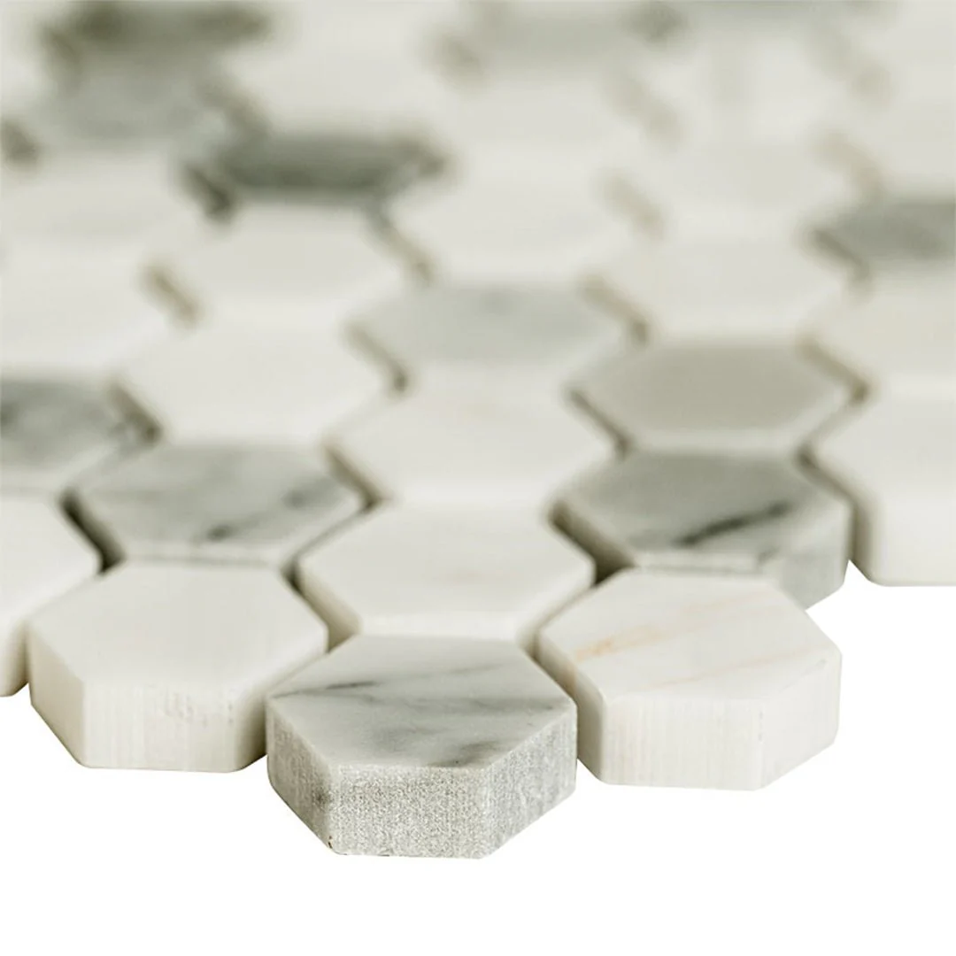 Bianco Dolomite Tibi, Hexagon Mosaic - Stone Tile - Image 5