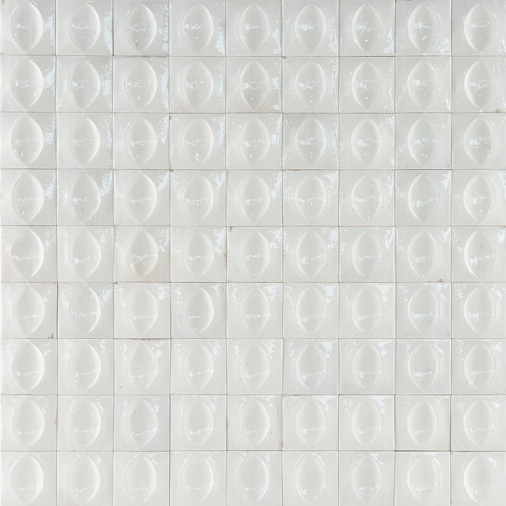 Bianco Glossy, 4" x 4" Egg Deco - Porcelain Tile - Image 2