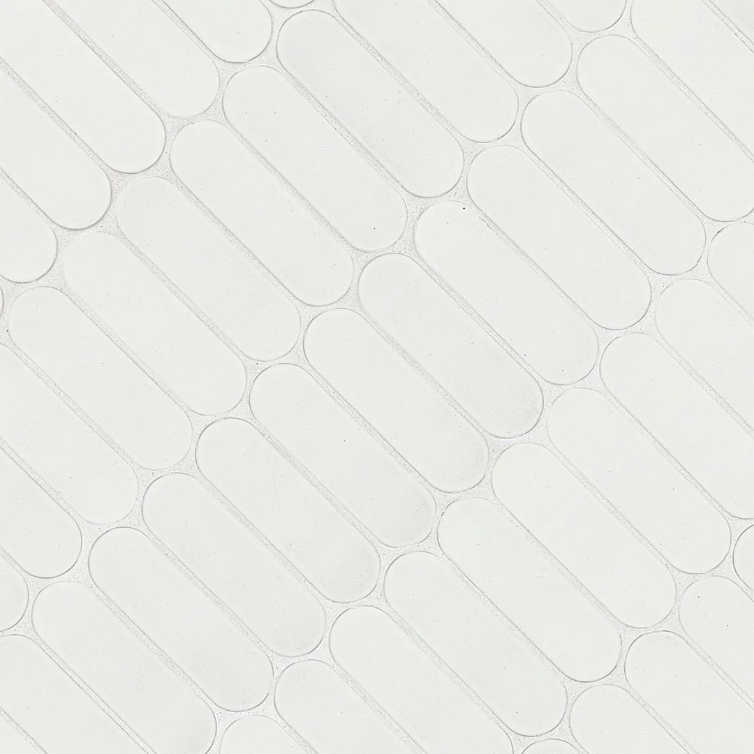 Bianco Glossy Ellipse - Glass Tile - Image 6