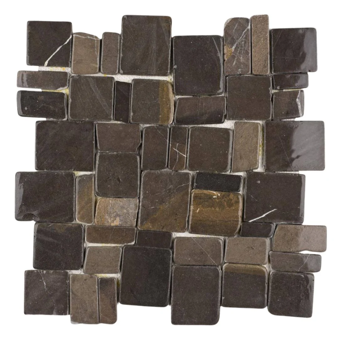 Black - Flat Stone Pebble Tile