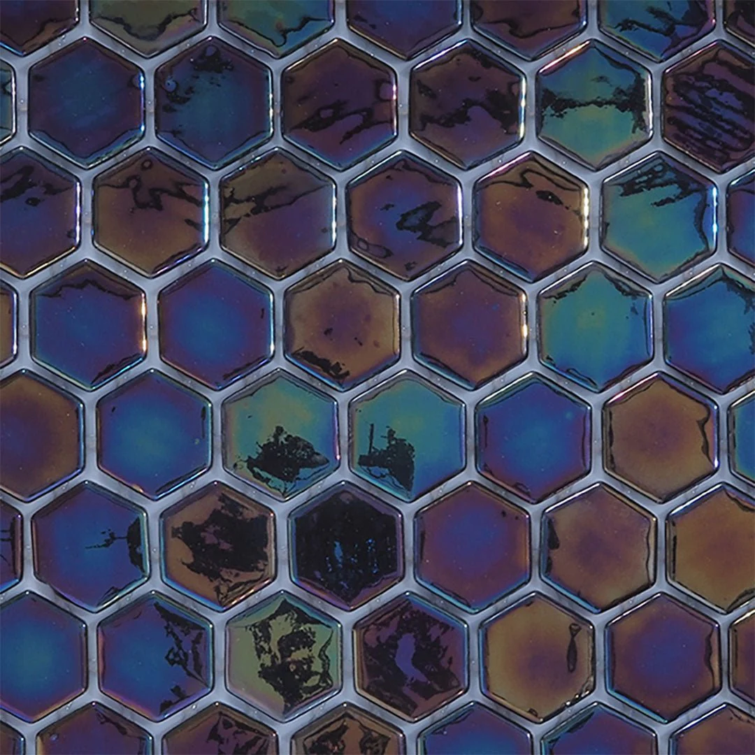 Black Pearl, Hexagon Mosaic - Glass Tile - Image 3