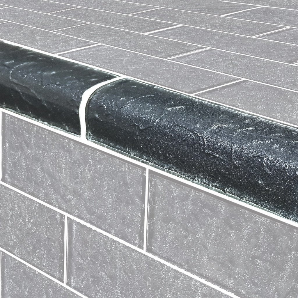 Black, Trim 2" x 6" - Glass Tile
