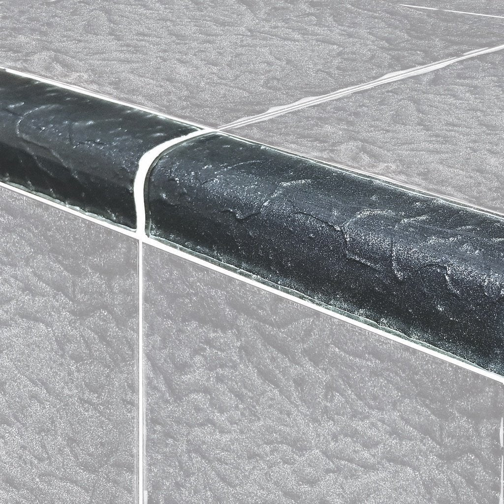 Black, Trim 2" x 6" - Glass Tile - Image 2