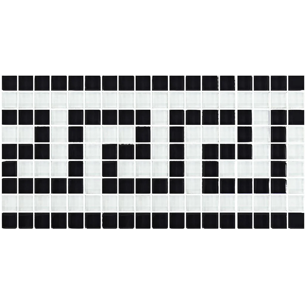 Black White, 5/8" x 5/8" - Glass Tile - Image 3