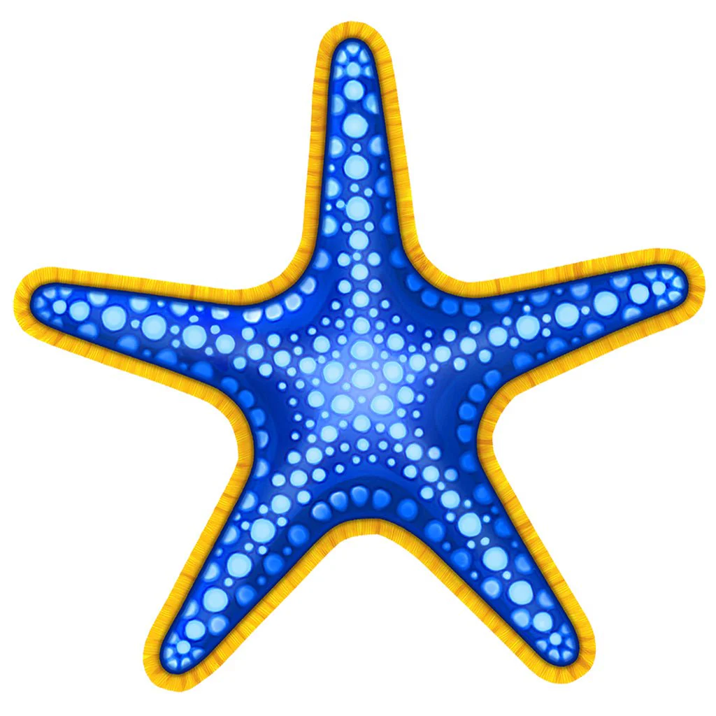 Blue and Yellow Starfish - Pool Mosaic