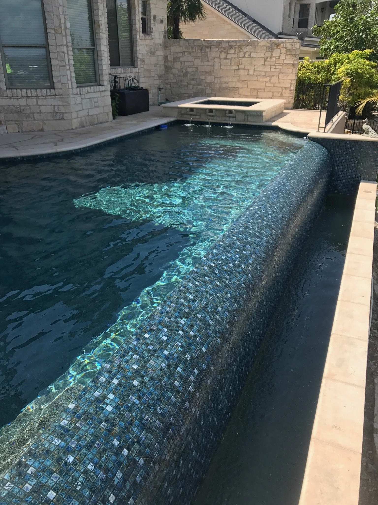 Blue Blend, 1-1/8" x 1-1/8" - Porcelain Pool Tile - Image 4