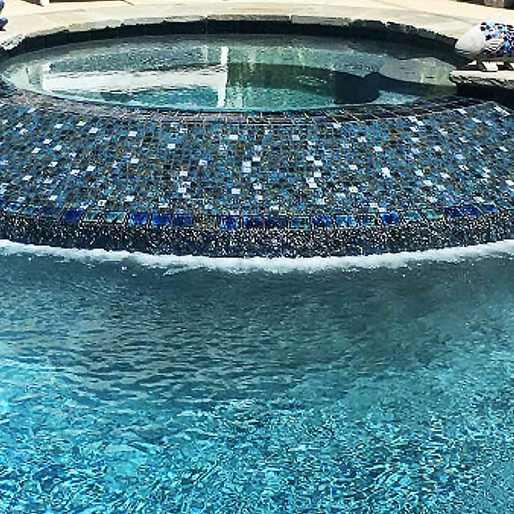 Blue Blend, 1-1/8" x 1-1/8" - Porcelain Pool Tile - Image 6