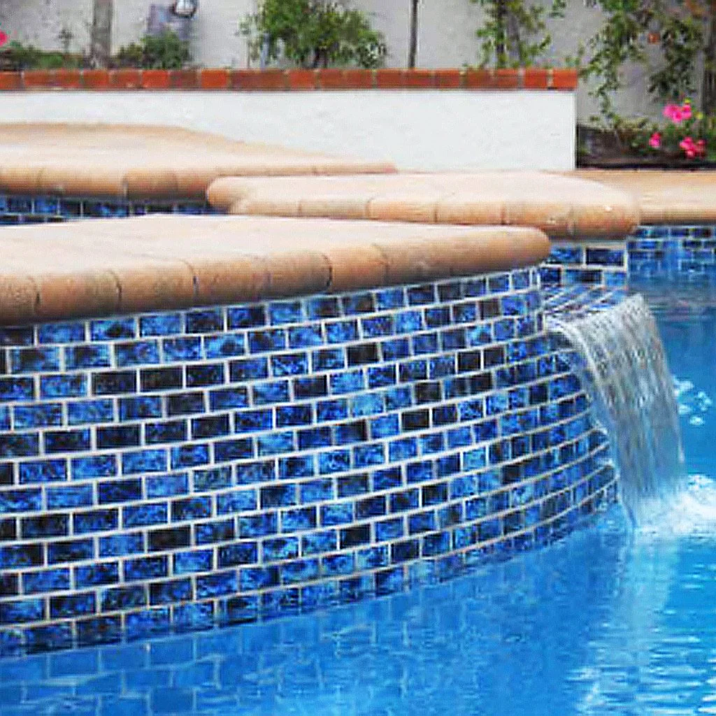 Blue Blend, 1-1/8" x 2-1/4" - Porcelain Pool Tile - Image 6